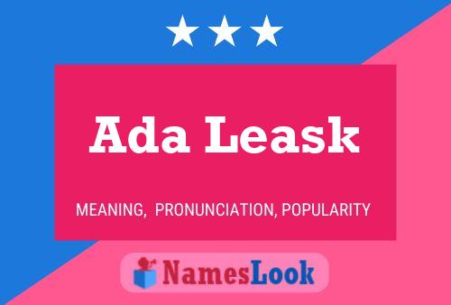 Постер имени Ada Leask