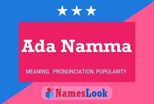 Постер имени Ada Namma