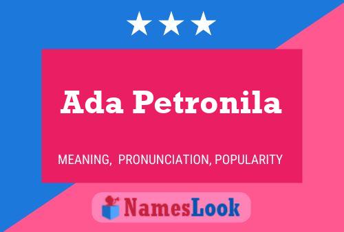 Постер имени Ada Petronila