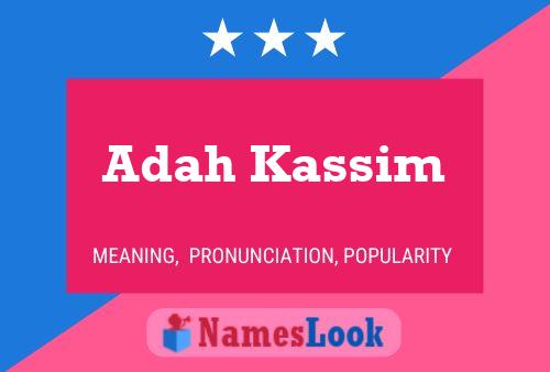 Постер имени Adah Kassim