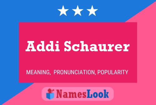 Постер имени Addi Schaurer