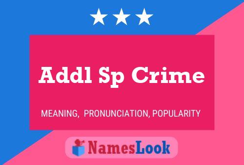 Постер имени Addl Sp Crime