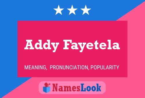 Постер имени Addy Fayetela