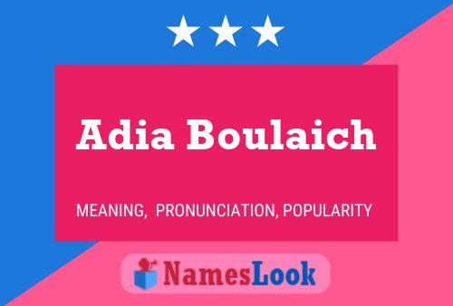 Постер имени Adia Boulaich