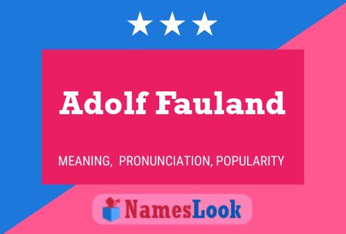 Постер имени Adolf Fauland