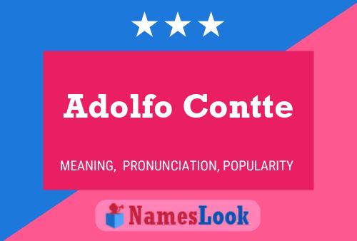 Постер имени Adolfo Contte