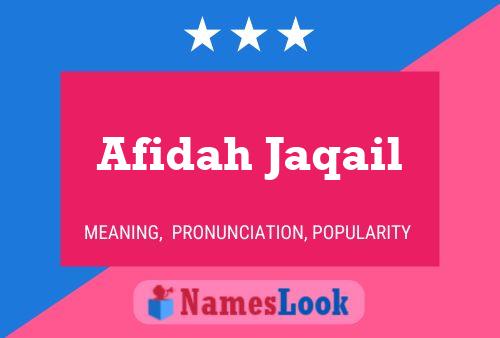 Постер имени Afidah Jaqail