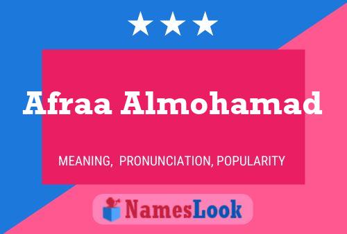 Постер имени Afraa Almohamad