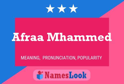 Постер имени Afraa Mhammed