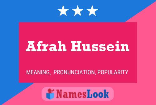 Постер имени Afrah Hussein