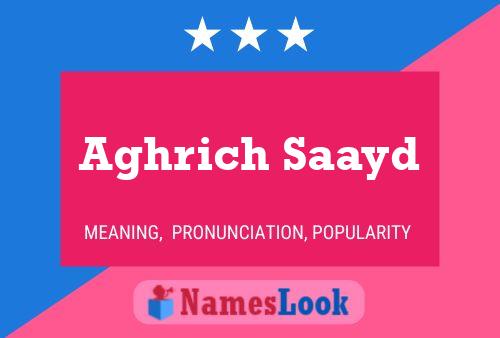 Постер имени Aghrich Saayd