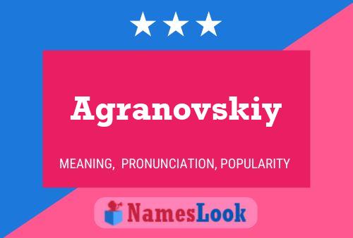 Постер имени Agranovskiy