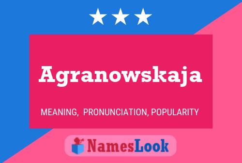 Постер имени Agranowskaja