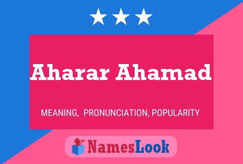 Постер имени Aharar Ahamad