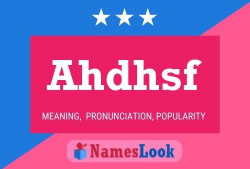 Постер имени Ahdhsf