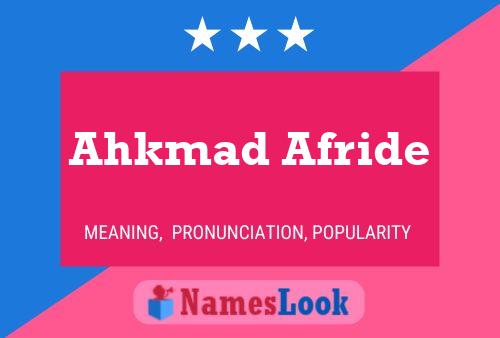 Постер имени Ahkmad Afride