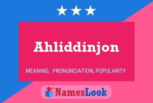 Постер имени Ahliddinjon