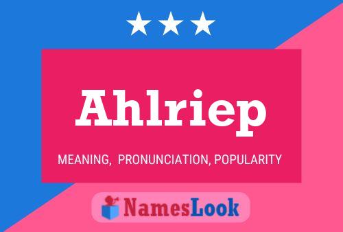 Постер имени Ahlriep