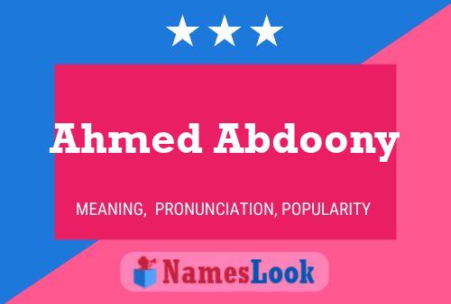 Постер имени Ahmed Abdoony