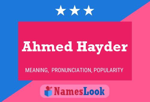 Постер имени Ahmed Hayder