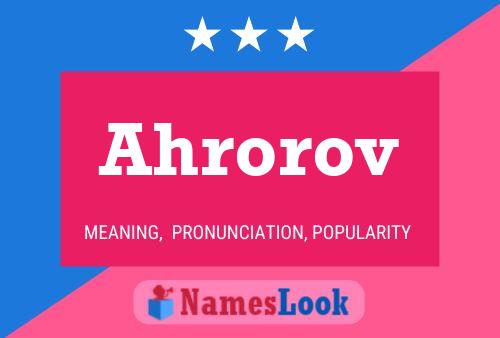 Постер имени Ahrorov