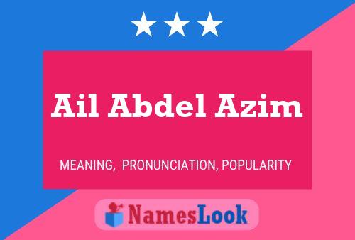 Постер имени Ail Abdel Azim