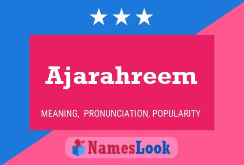 Постер имени Ajarahreem