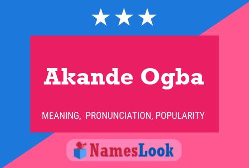 Постер имени Akande Ogba