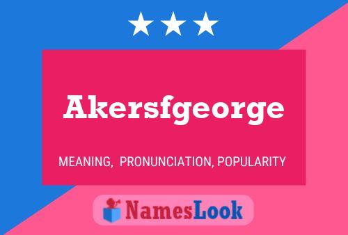 Постер имени Akersfgeorge