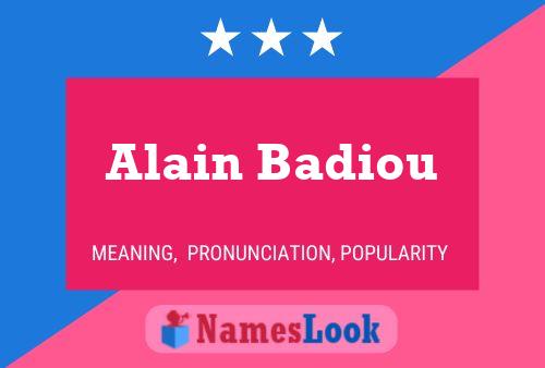 Постер имени Alain Badiou