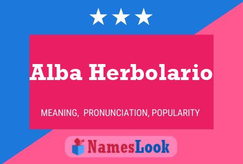 Постер имени Alba Herbolario