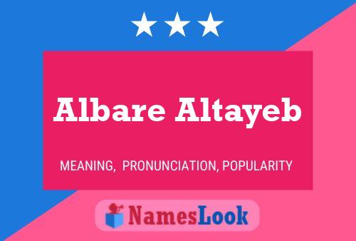 Постер имени Albare Altayeb