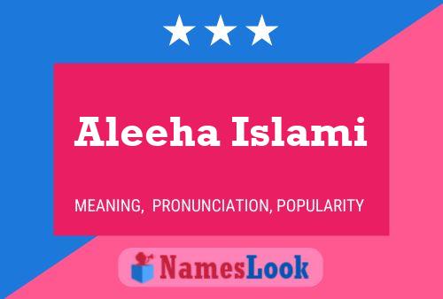 Постер имени Aleeha Islami