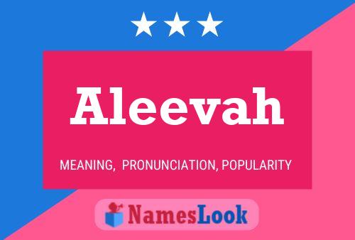 Постер имени Aleevah