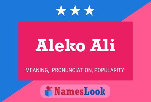 Постер имени Aleko Ali