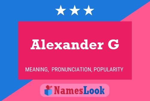 Постер имени Alexander G