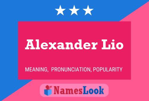 Постер имени Alexander Lio