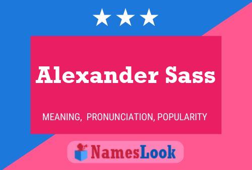 Постер имени Alexander Sass