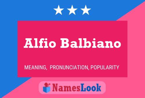 Постер имени Alfio Balbiano