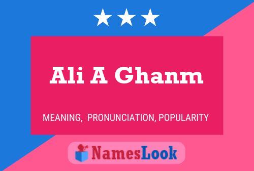 Постер имени Ali A Ghanm