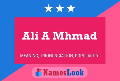 Постер имени Ali A Mhmad