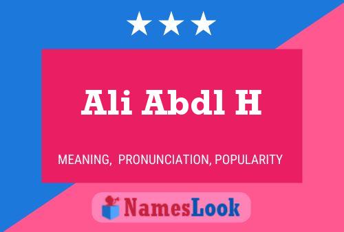 Постер имени Ali Abdl H