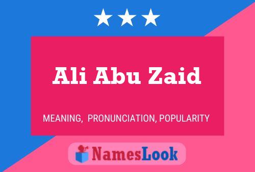 Постер имени Ali Abu Zaid