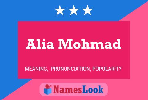 Постер имени Alia Mohmad