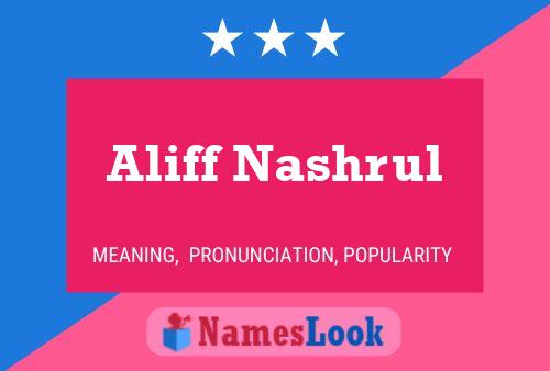 Постер имени Aliff Nashrul