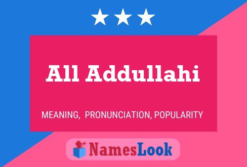 Постер имени All Addullahi