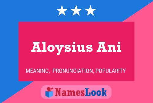 Постер имени Aloysius Ani