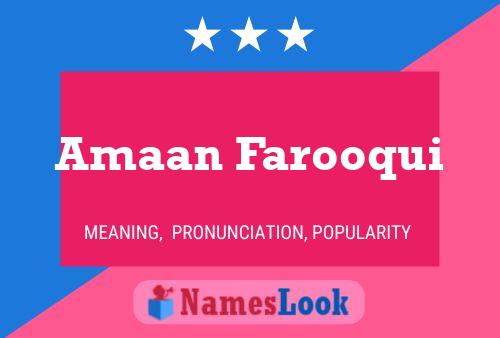 Постер имени Amaan Farooqui