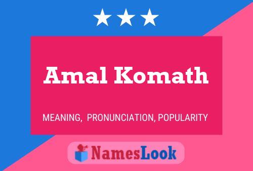 Постер имени Amal Komath