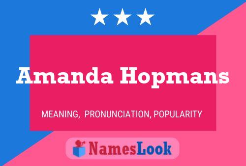 Постер имени Amanda Hopmans